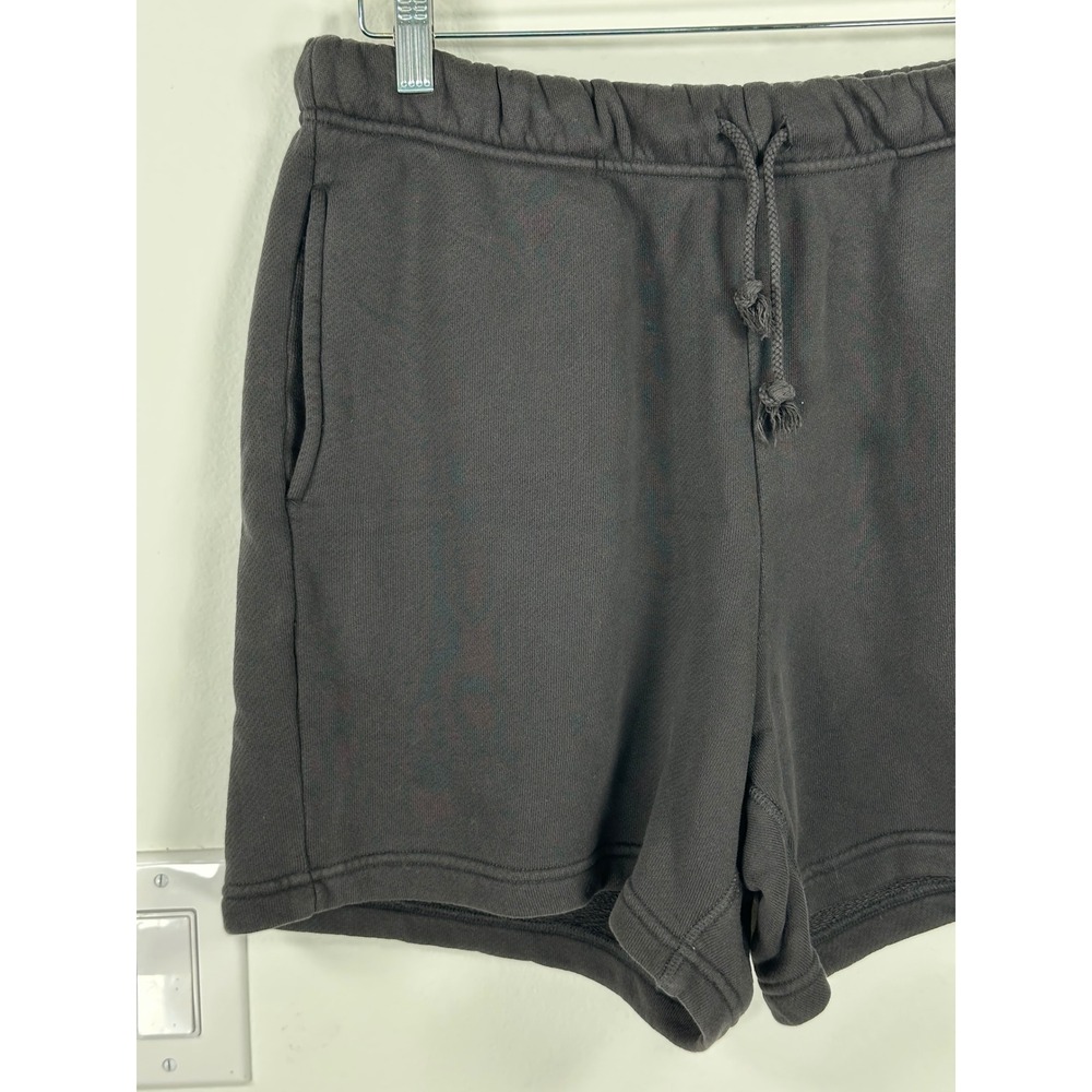 Elwood Sweat Shorts Organic Cotton Fleece Vintage Black M Normcore Casual - Picture 5 of 15